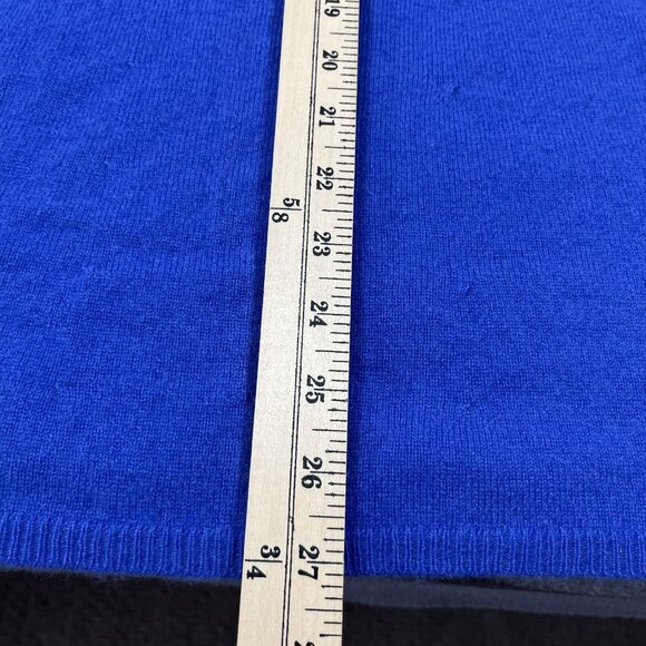 Mainbocher Sweater Womens XL Blue 100% Cashmere Short Sleeve Scoop Neck 2-Ply - Picture 8 of 8